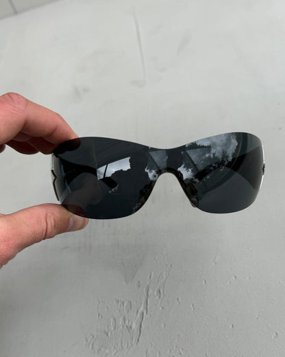 PRADA WRAP AROUND STAR SUNGLASSES | O/S, Black