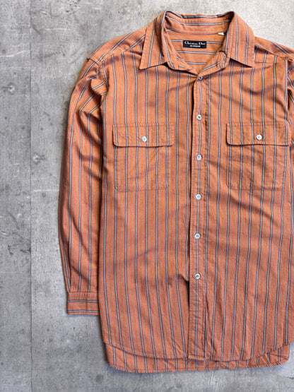 Christian Dior Orange Stripe Long Sleeve Shirt