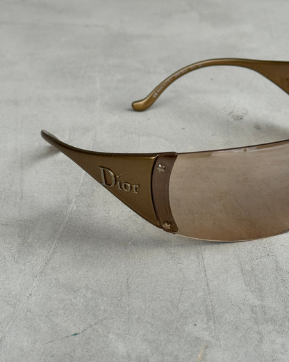 DIOR SKI 6 BROWN WRAP AROUND SUNGLASSES | O/S, Brown