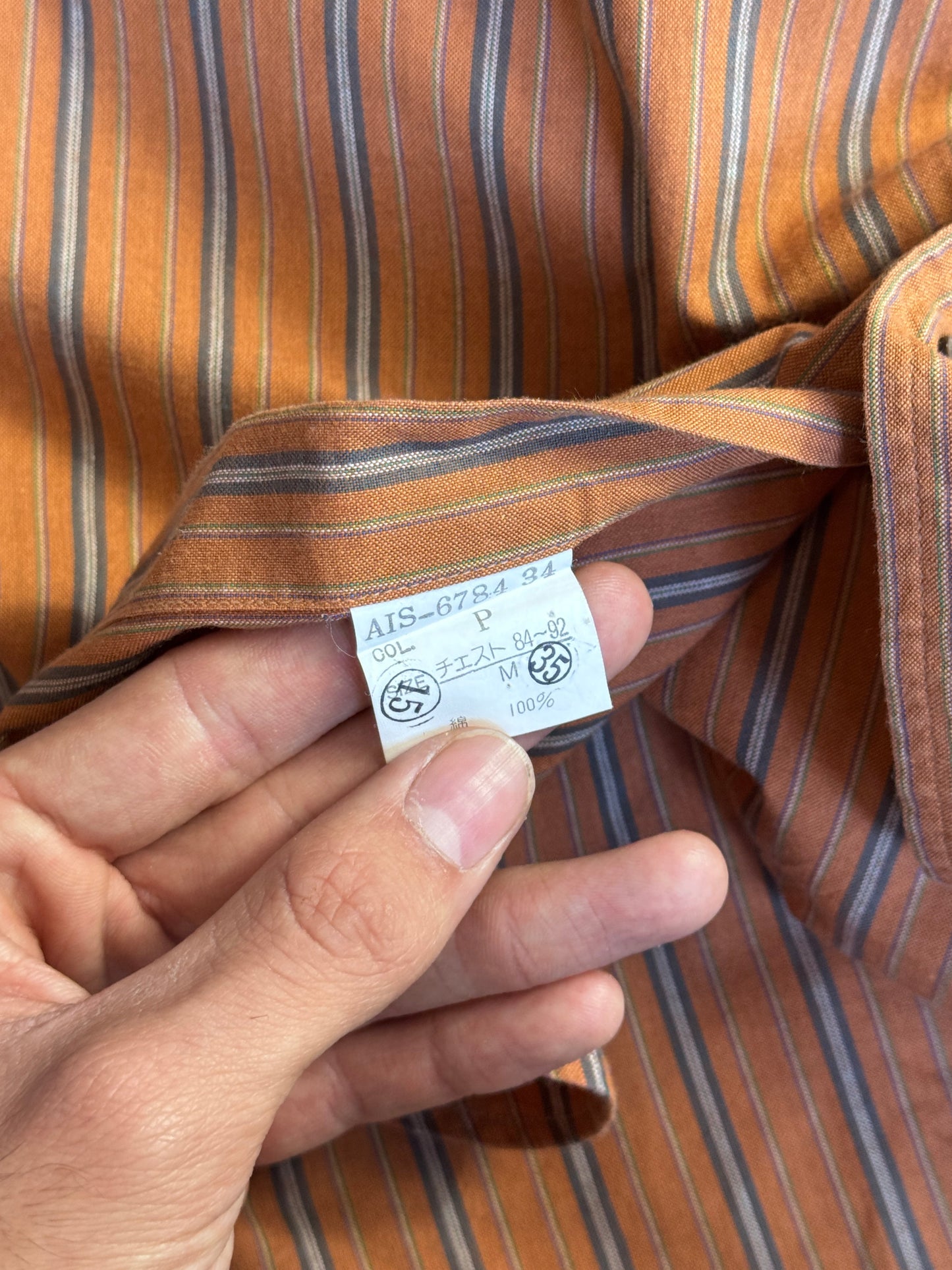 Christian Dior Orange Stripe Long Sleeve Shirt