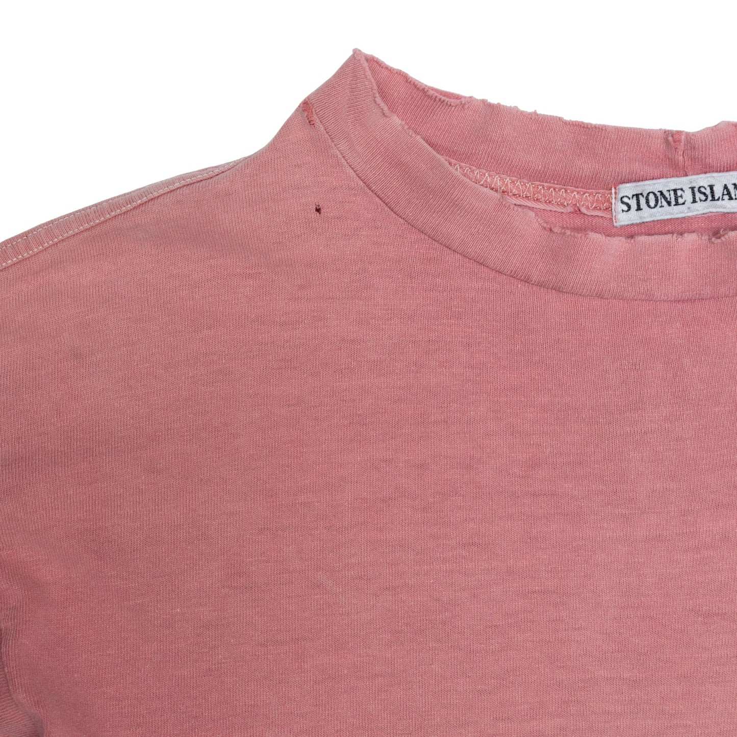 1980s Stone Island Marina Distressed Embroidered Logo Tee