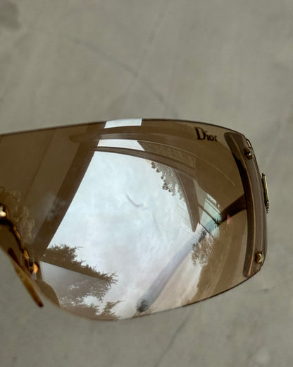 DIOR SKI 6 BROWN WRAP AROUND SUNGLASSES | O/S, Brown