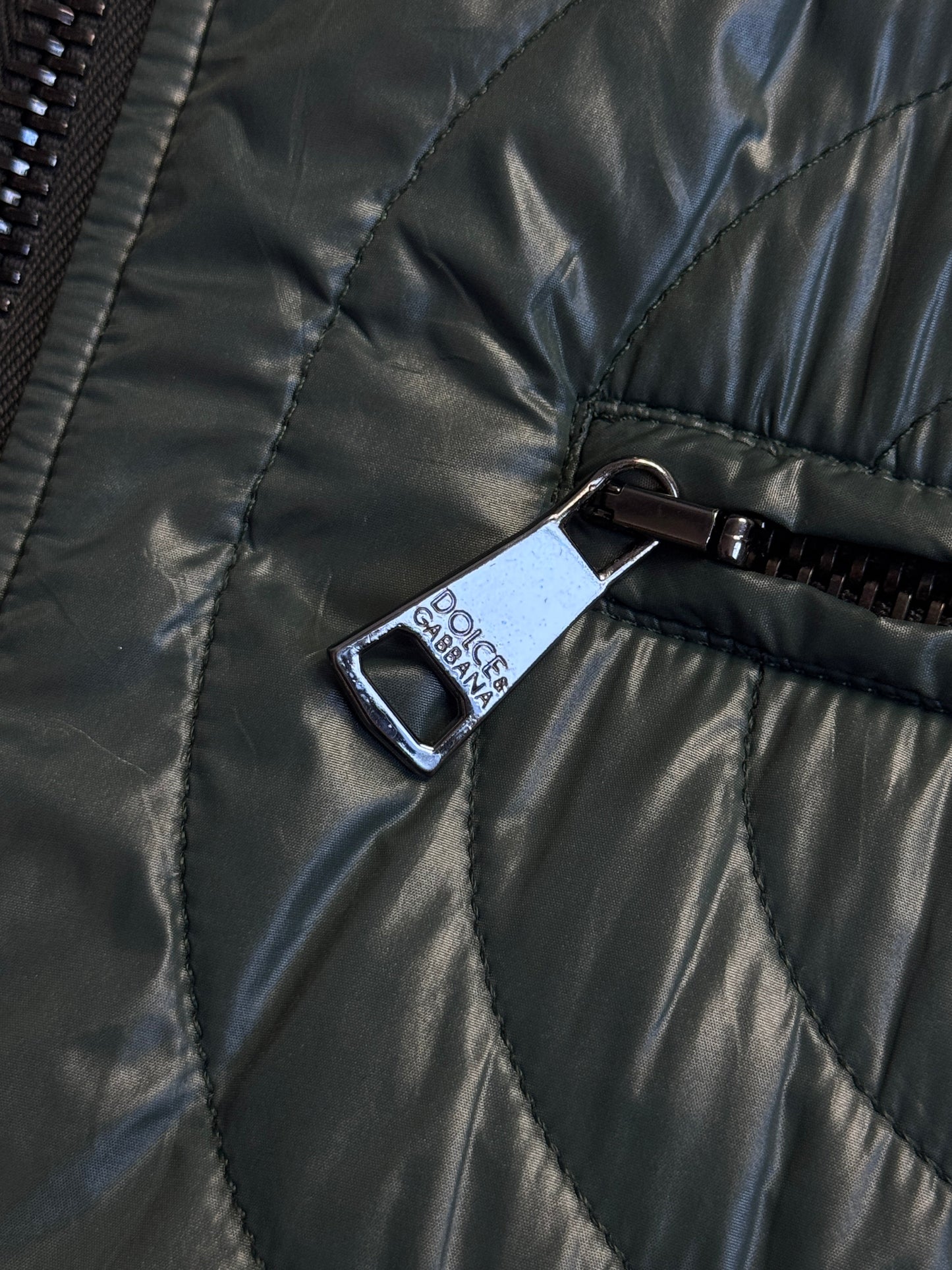 D&G Multi-Zip Khaki Lightweight Puffer