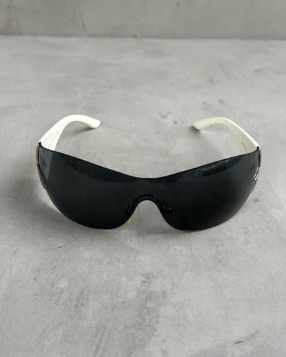 PRADA WRAP AROUND WHITE STAR SUNGLASSES