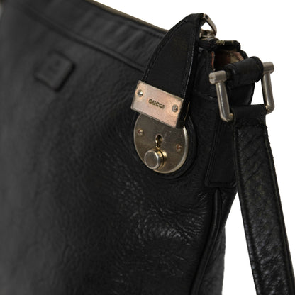 1991 Gucci Cowhide Leather Lock Crossbody Bag