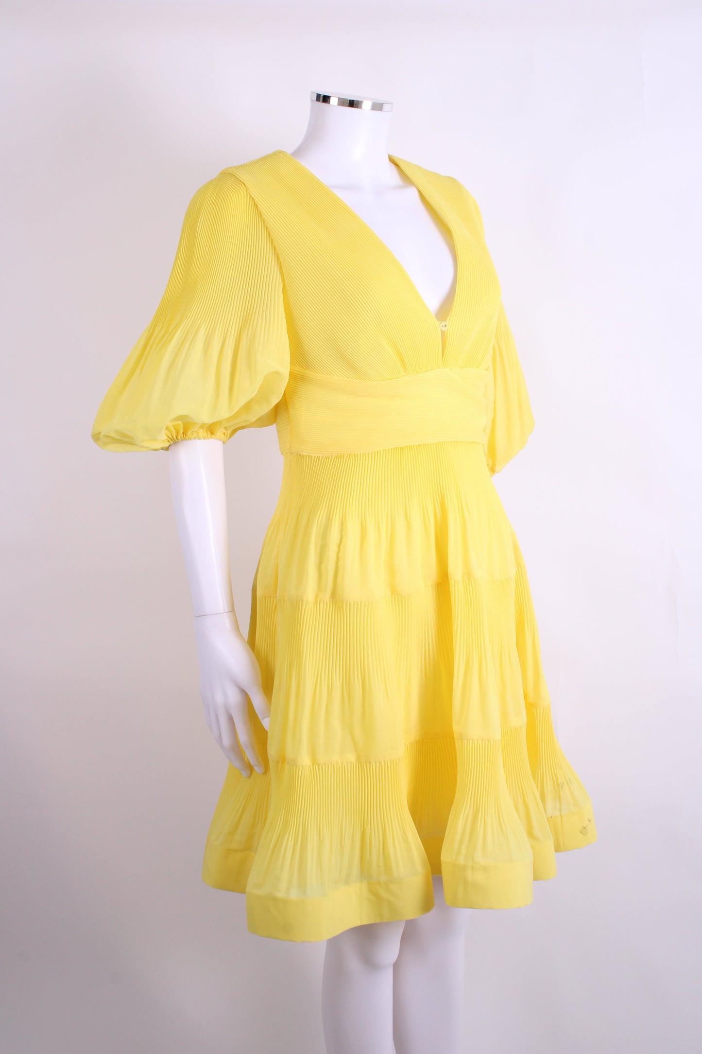 Zimmermann S/S Pleated Dress Yellow 12 | O/S, Yellow