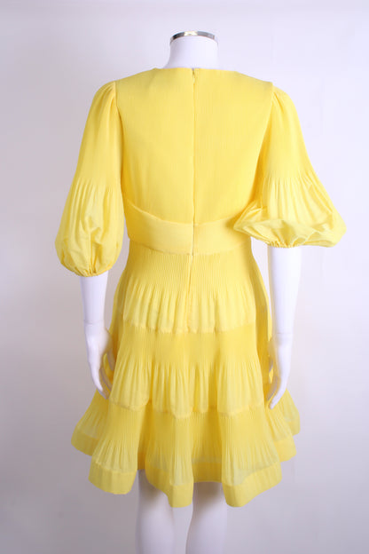 Zimmermann S/S Pleated Dress Yellow 12 | O/S, Yellow