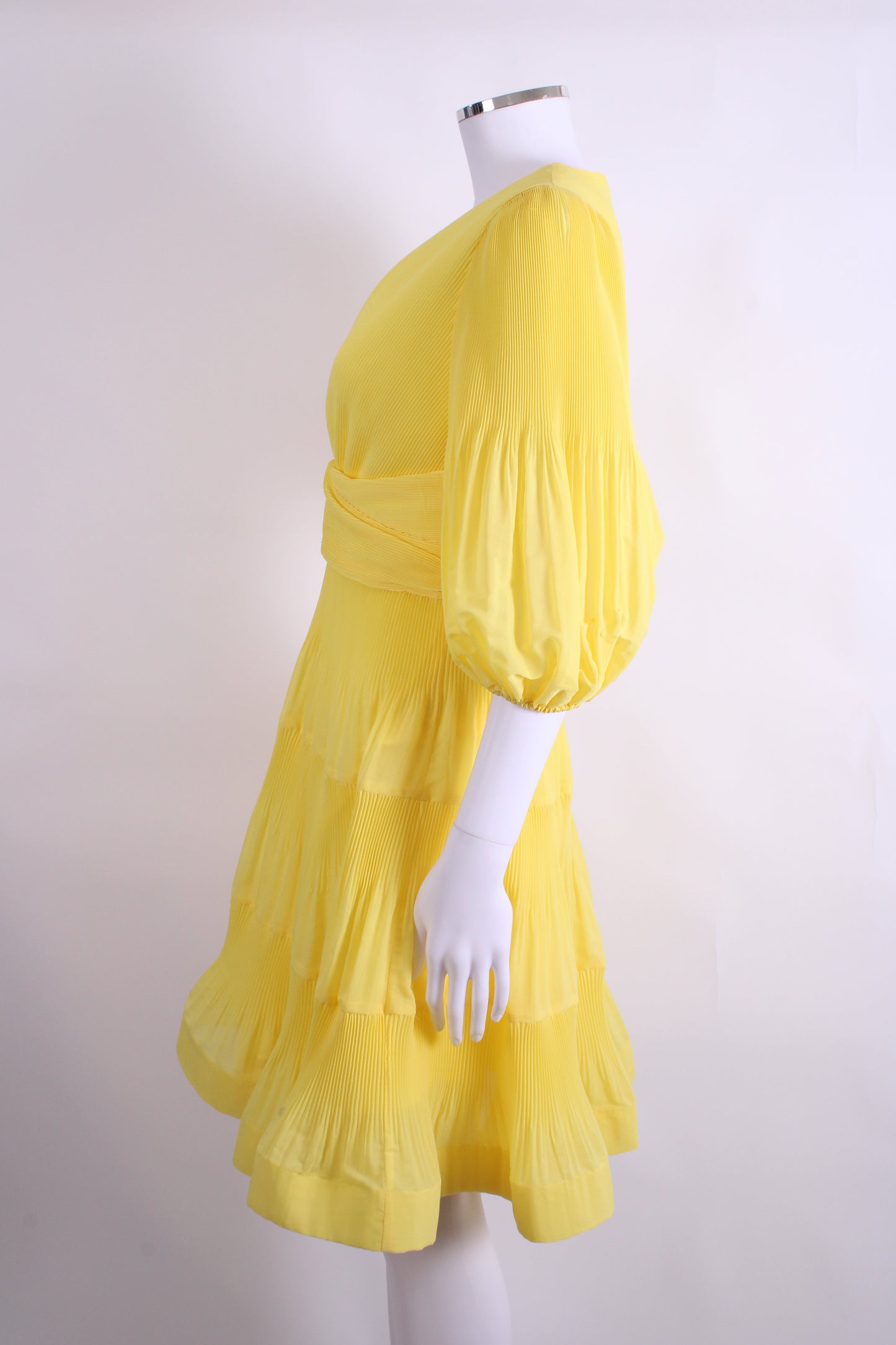 Zimmermann S/S Pleated Dress Yellow 12 | O/S, Yellow