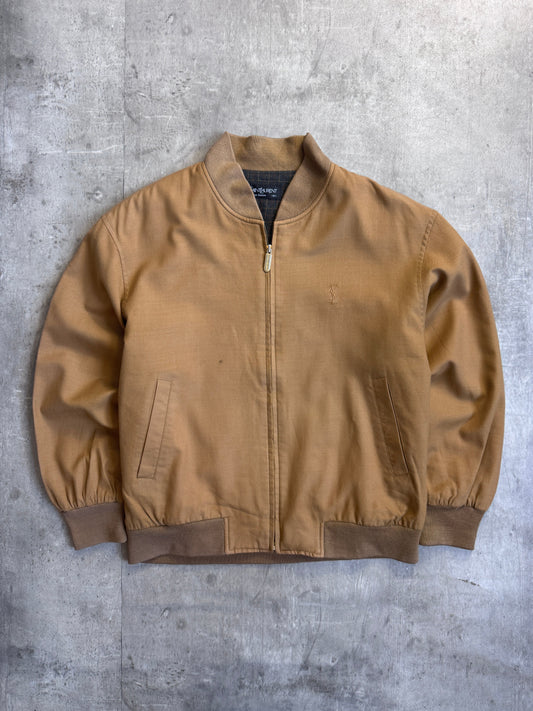 YSL Brown Cotton Bomber Jacket