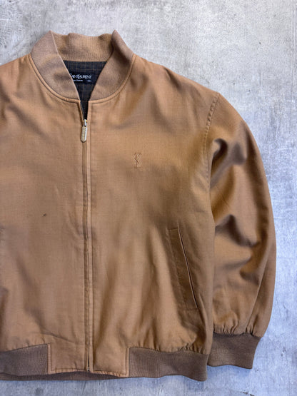 YSL Brown Cotton Bomber Jacket