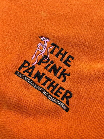 1989 Pink Panther Embroidered Orange Sweatshirt