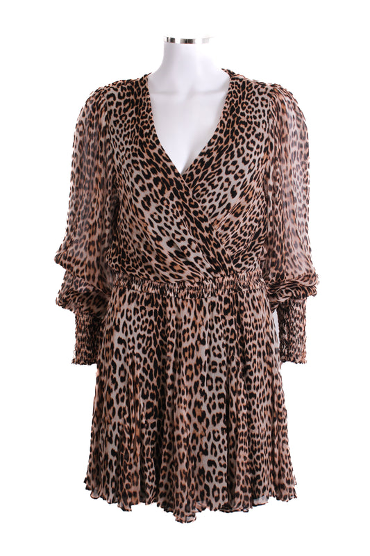 Bec & Bridge L/S Dress Leopard Print 12 | O/S, Red