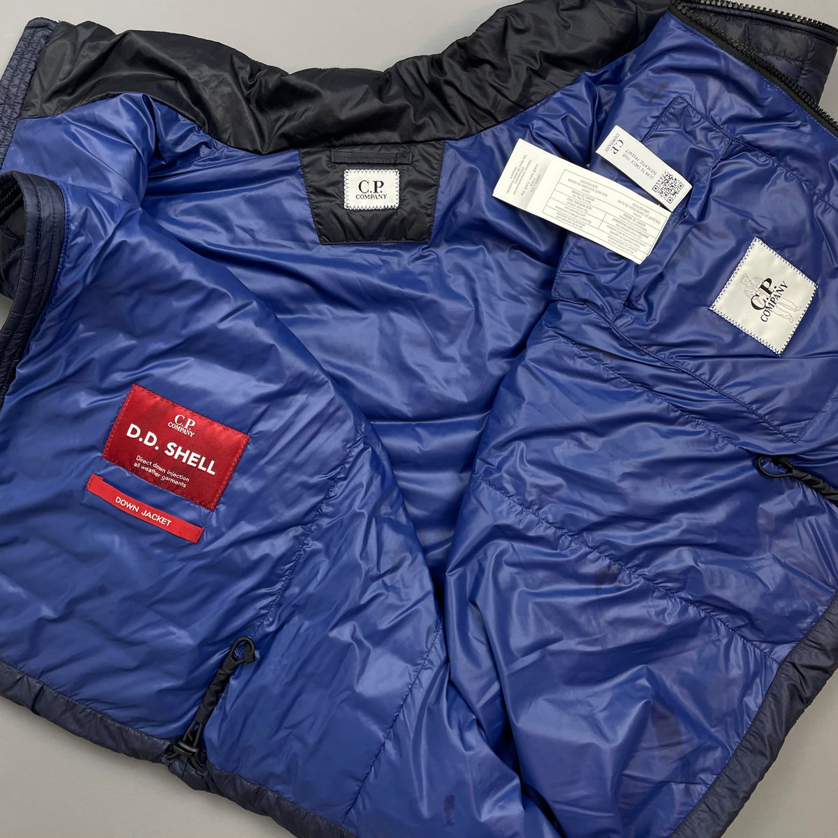 C.P. Company Navy/Purple Two-Tone DD Shell Down Puffer Gilet Vest | Small, Blue