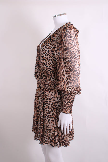 Bec & Bridge L/S Dress Leopard Print 12 | O/S, Red