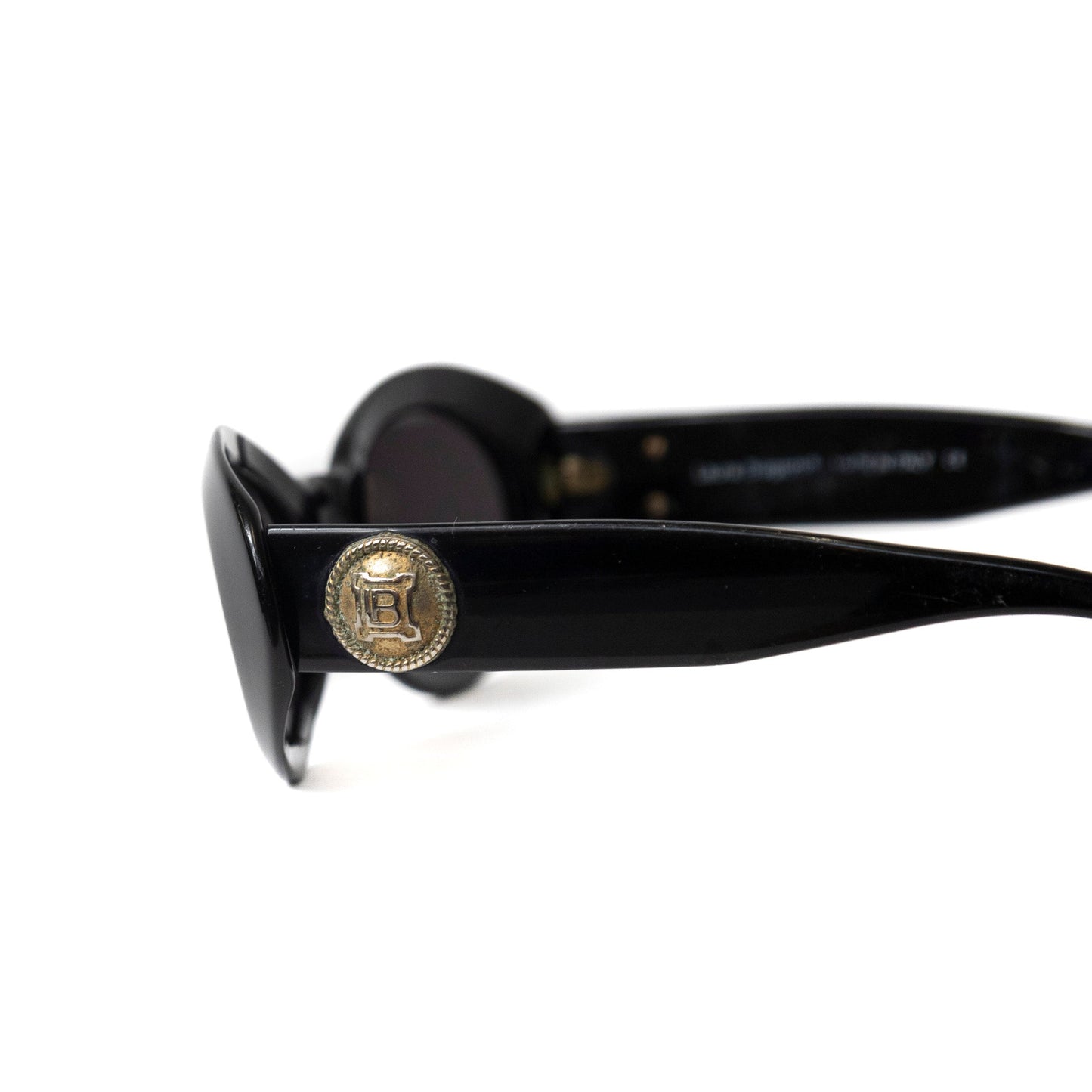 Laura Biagiotti Rounded Blackout Sunglasses