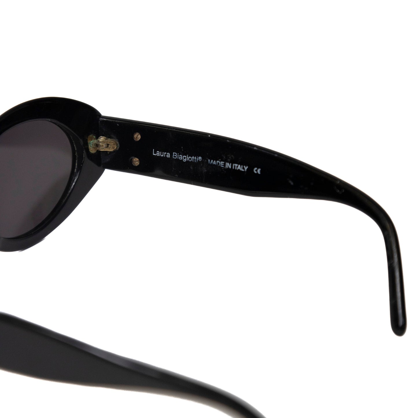 Laura Biagiotti Rounded Blackout Sunglasses