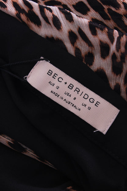 Bec & Bridge L/S Dress Leopard Print 12 | O/S, Red