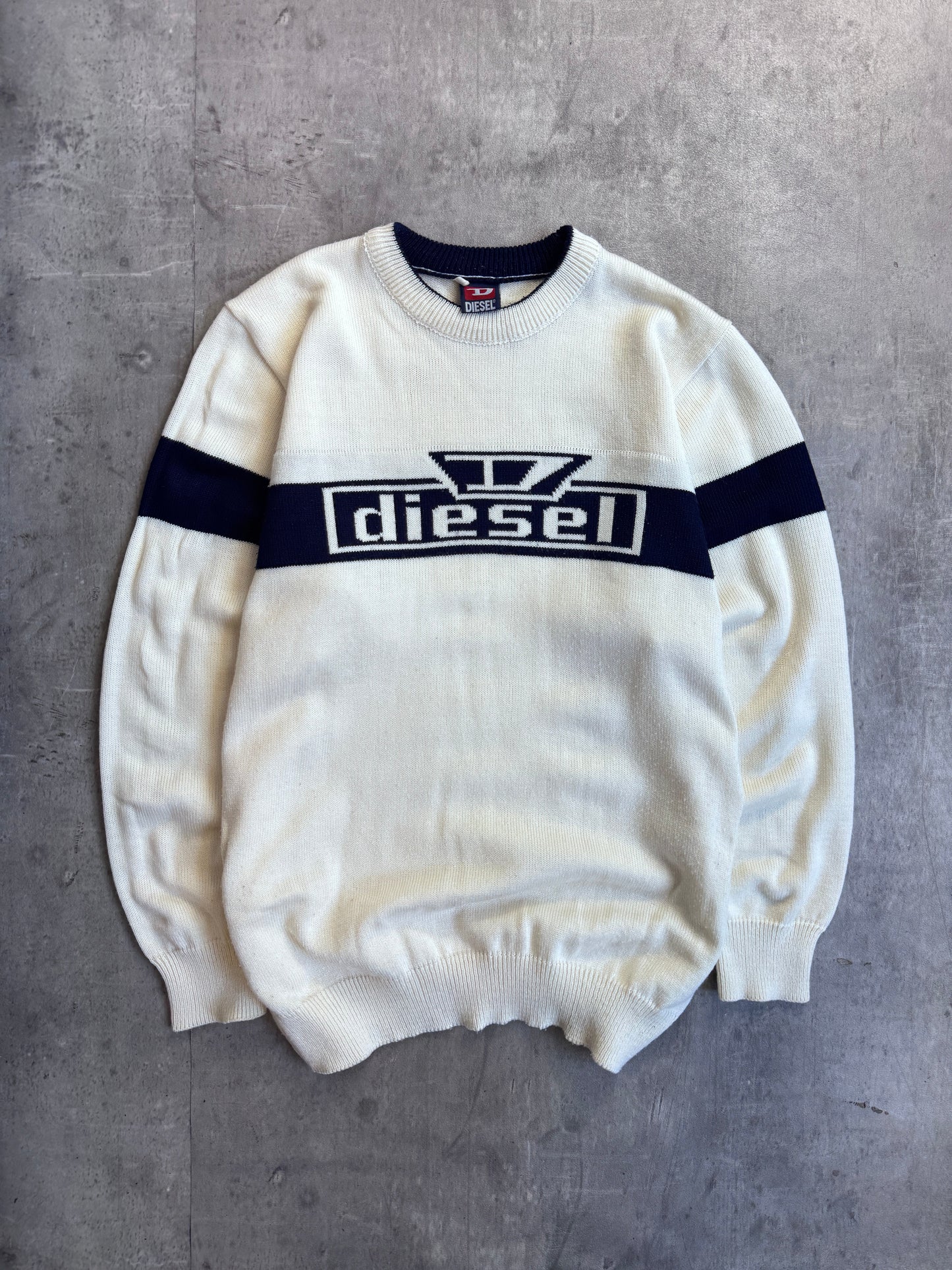Diesel Two Tone Spellout Knitted Sweater