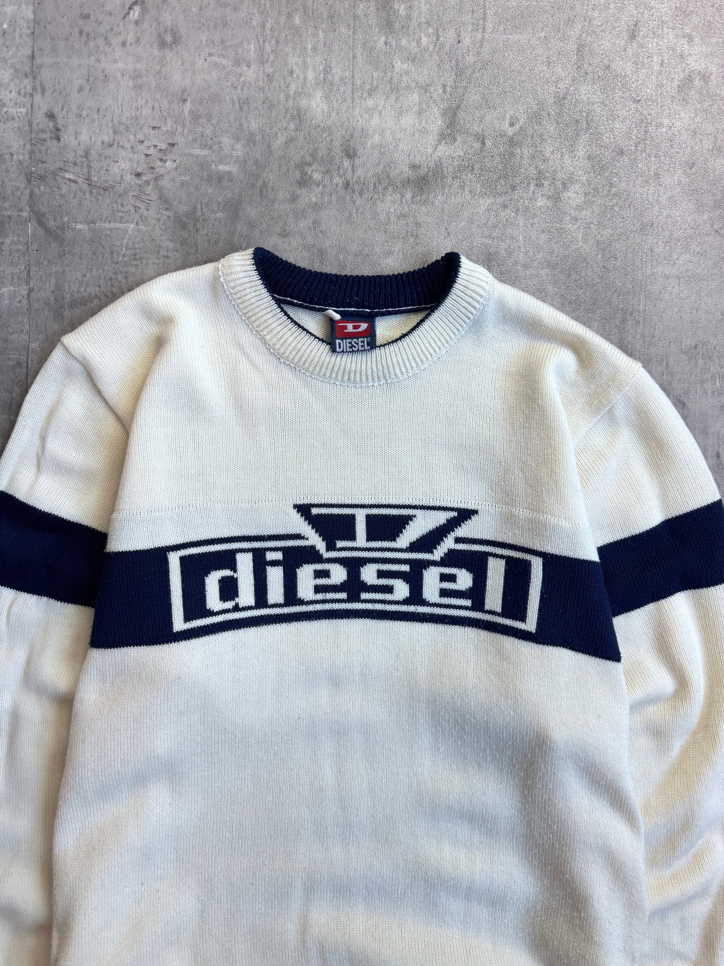 Diesel Two Tone Spellout Knitted Sweater