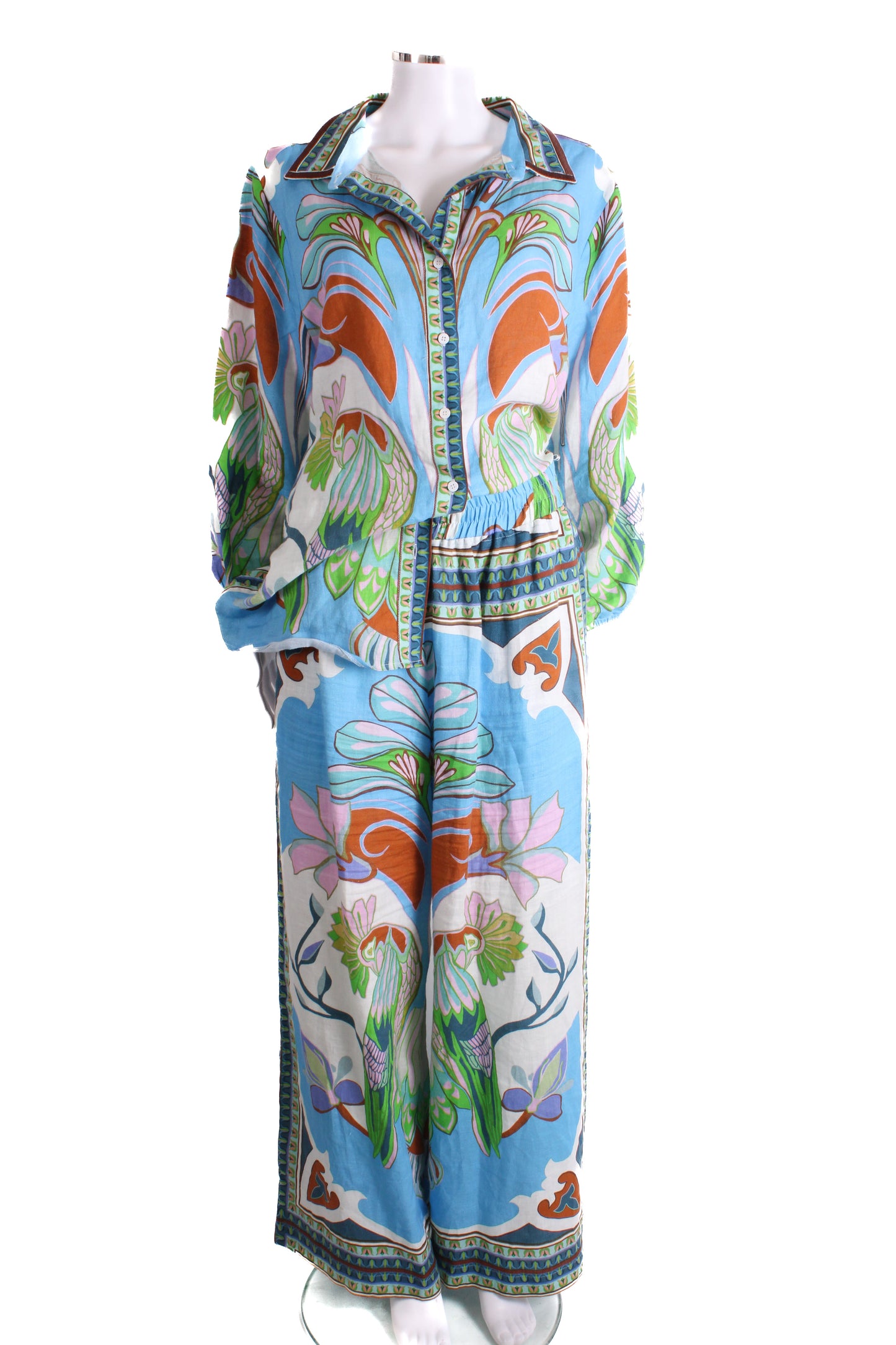 Lug Von Siga Print Shirt/ Trouser Co-ord Multi Coloured 14 | O/S, Red