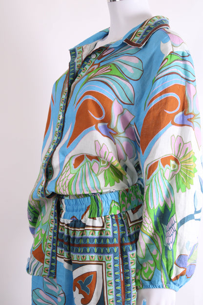 Lug Von Siga Print Shirt/ Trouser Co-ord Multi Coloured 14 | O/S, Red