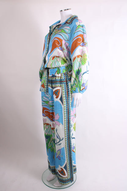 Lug Von Siga Print Shirt/ Trouser Co-ord Multi Coloured 14 | O/S, Red