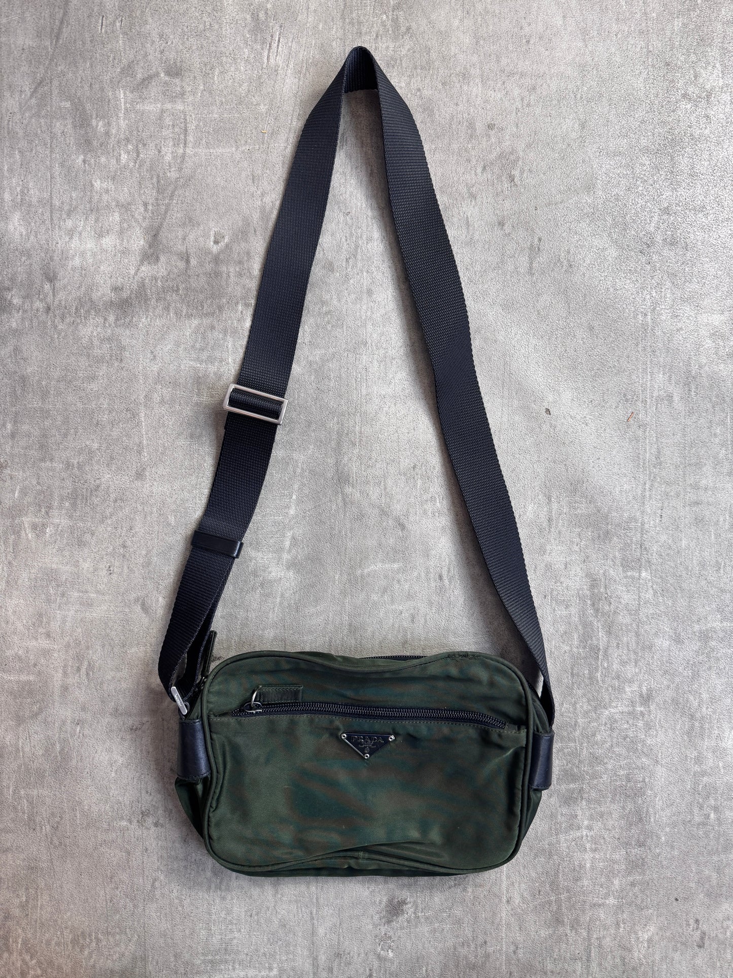 Prada Green Nylon Vintage Side Bag