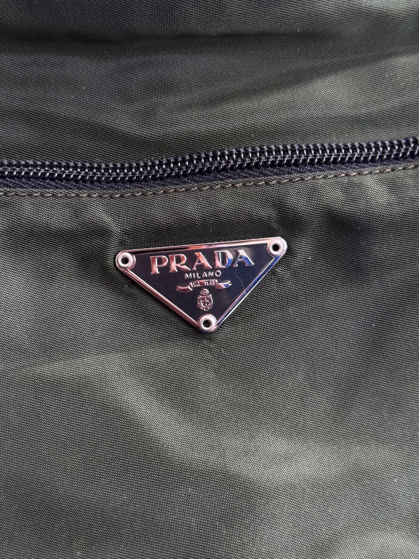 Prada Green Nylon Vintage Side Bag