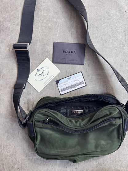 Prada Green Nylon Vintage Side Bag