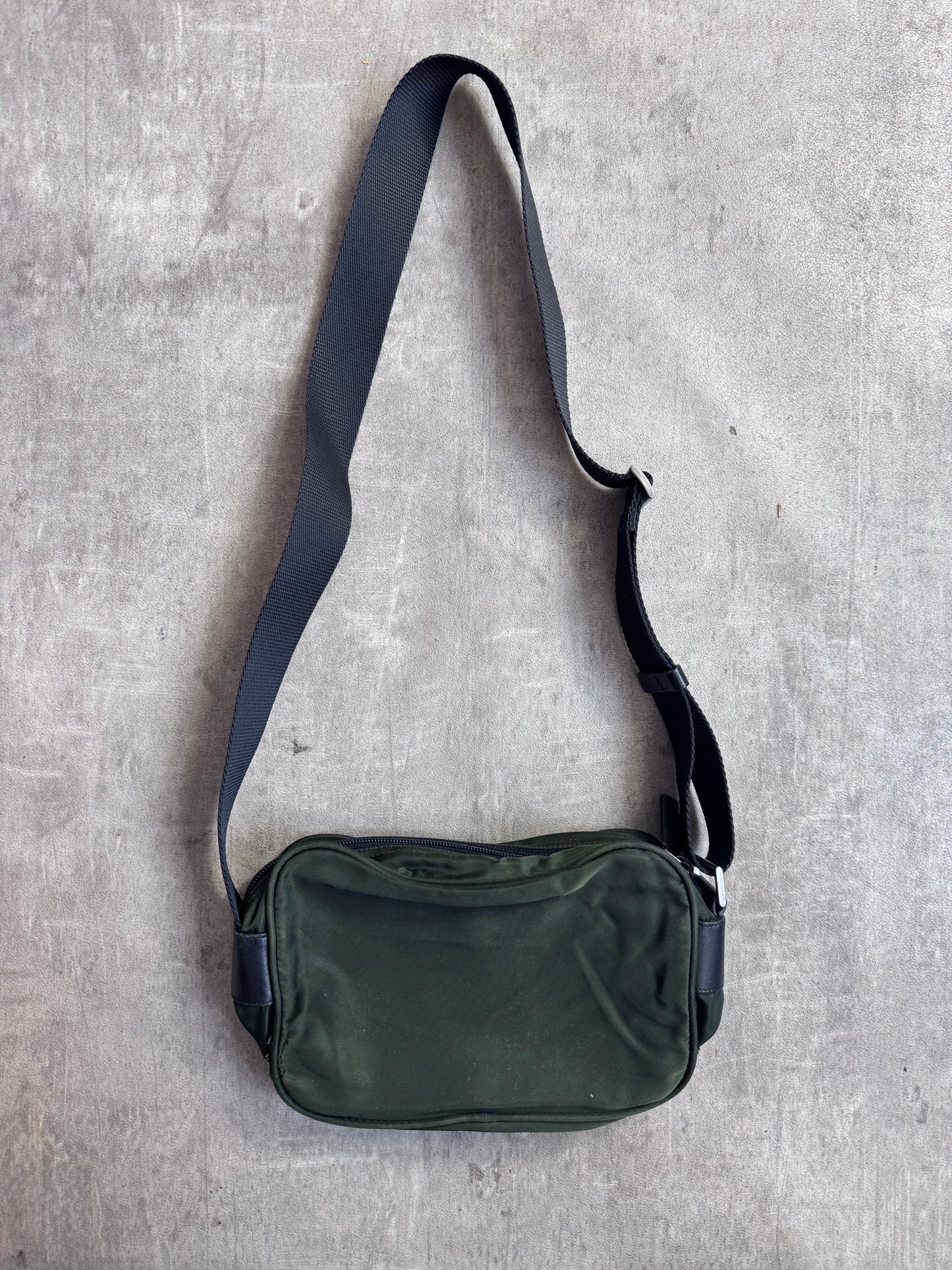 Prada Green Nylon Vintage Side Bag