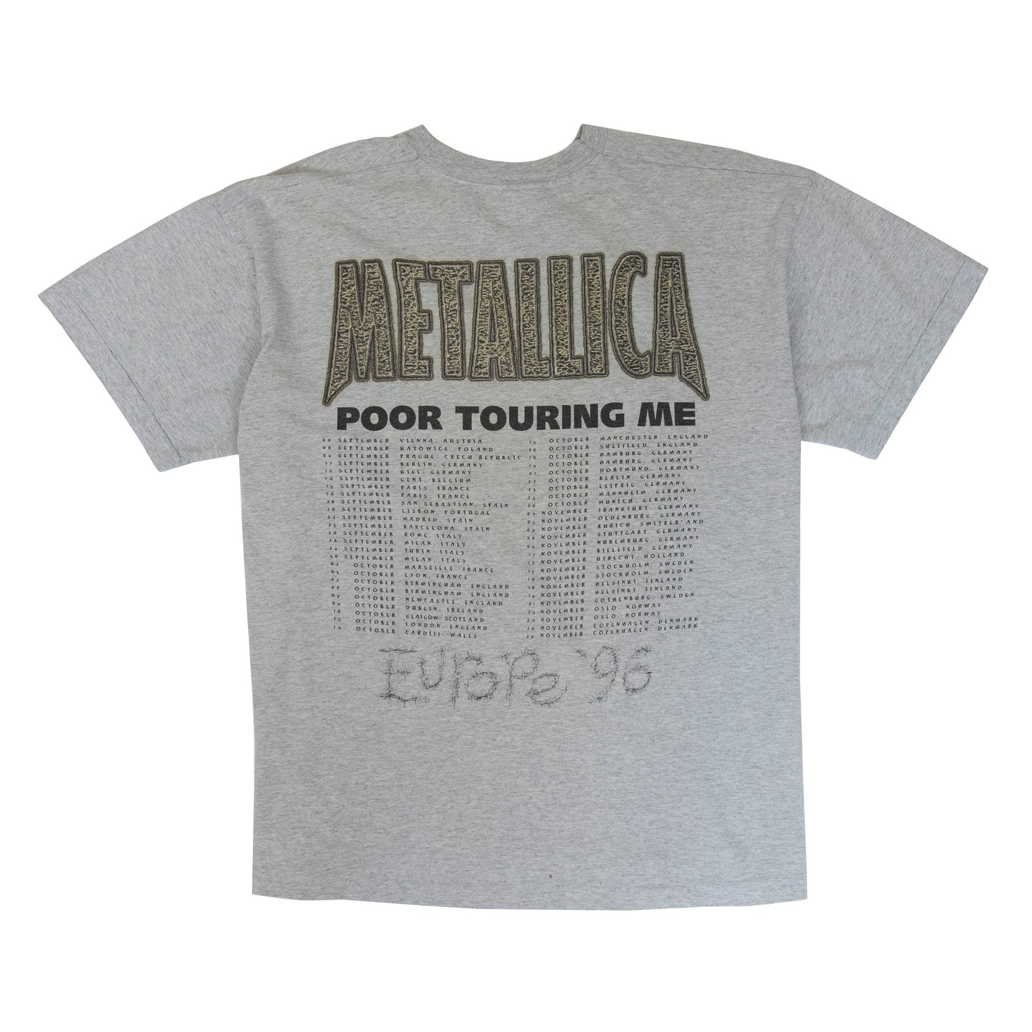 Metallica Poor Touring Me Europe 1996 Tour