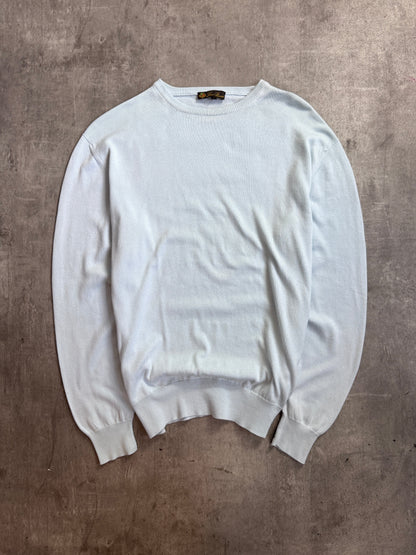 Loro Piana Powder Blue Cotton Knit Crewneck