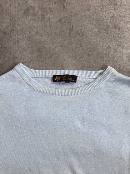 Loro Piana Powder Blue Cotton Knit Crewneck