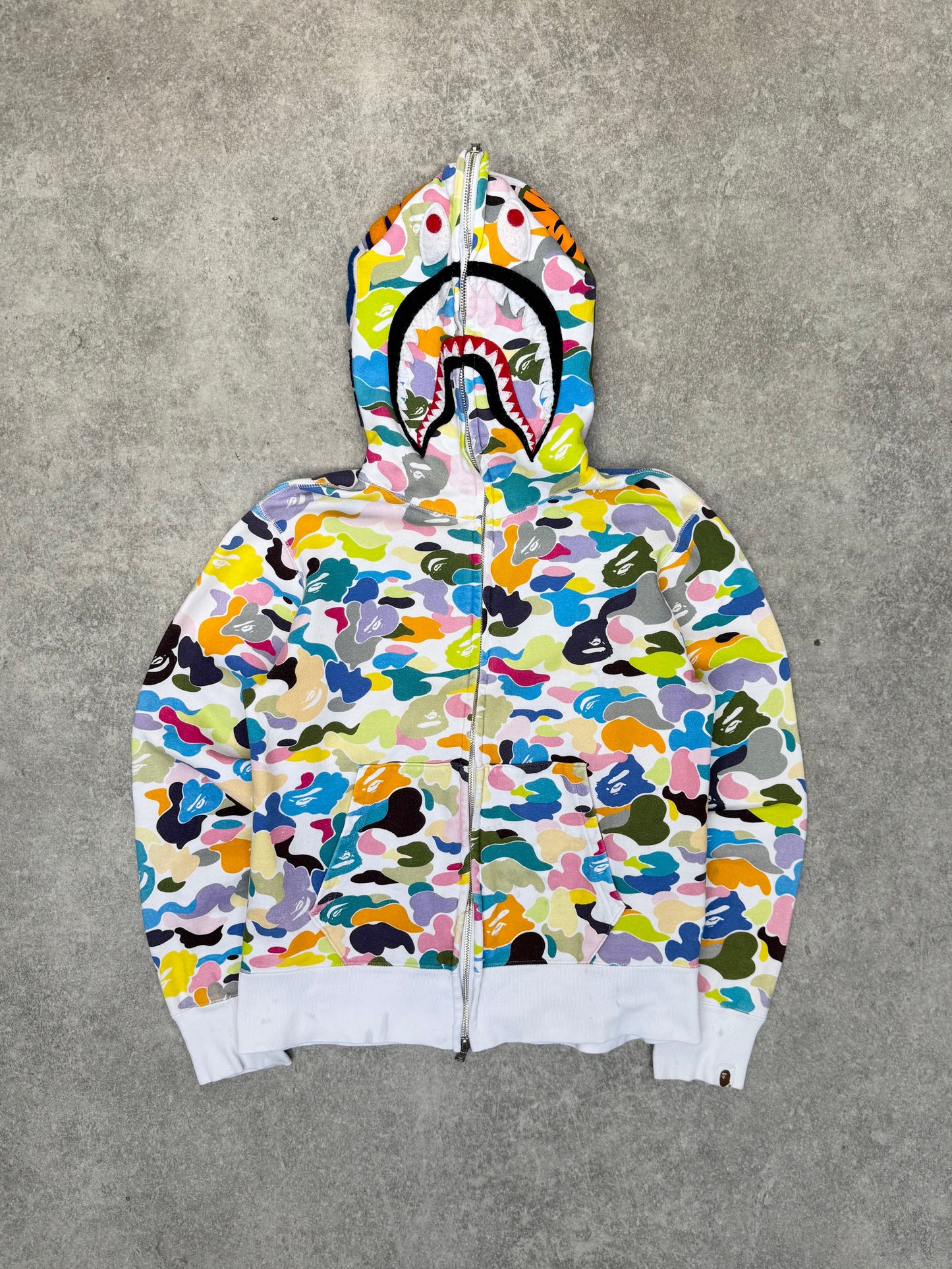Bape Multi Camo Shark Full Zip Hoodie