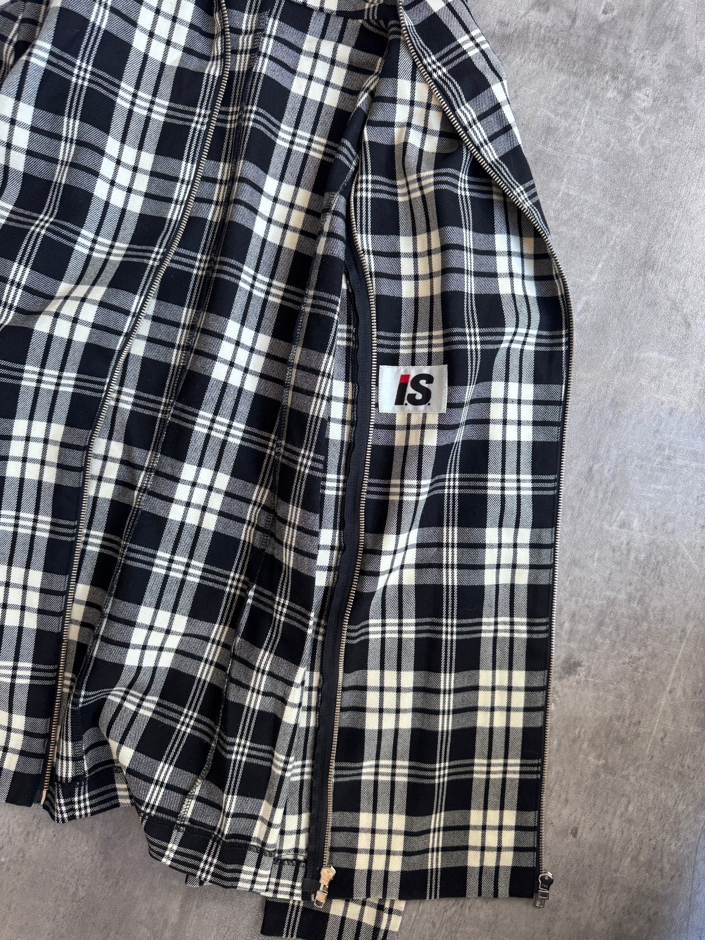 Issey Miyake Check Full Zip Hooded Lightweight Jacket