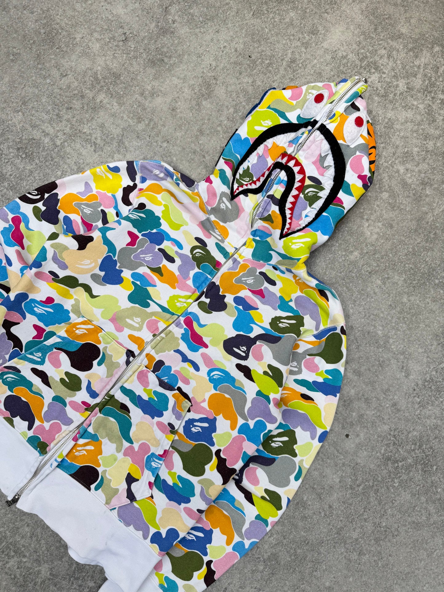 Bape Multi Camo Shark Full Zip Hoodie