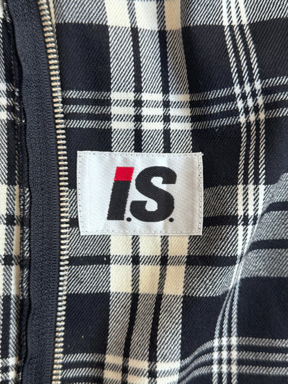 Issey Miyake Check Full Zip Hooded Lightweight Jacket