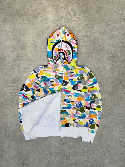 Bape Multi Camo Shark Full Zip Hoodie