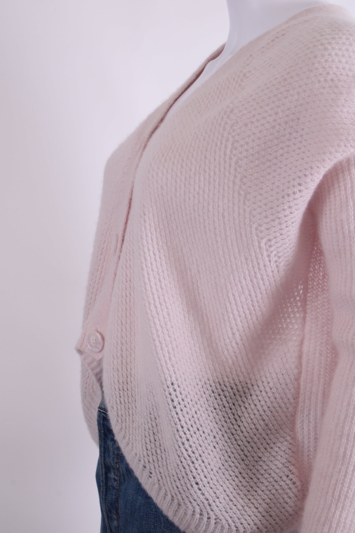 ME+EM L/S Cropped Cardigan Light Pink S | Small, Pink