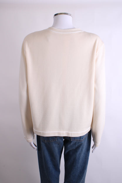 Tory Burch L/S Cardigan Cream/ White XL | XL, Cream