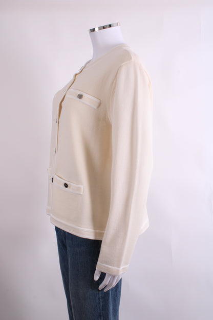 Tory Burch L/S Cardigan Cream/ White XL | XL, Cream