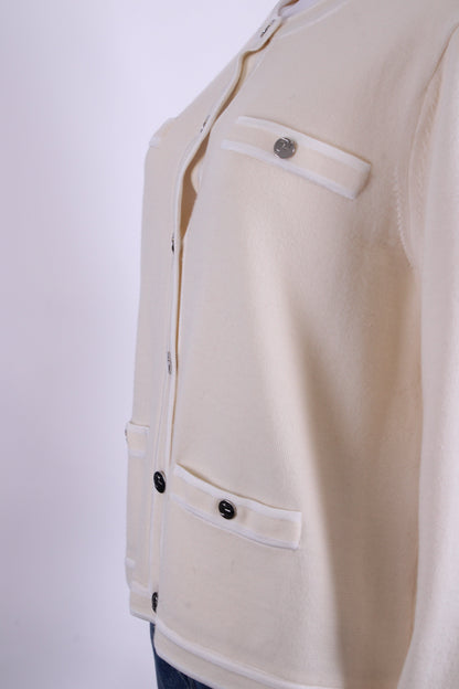 Tory Burch L/S Cardigan Cream/ White XL | XL, Cream
