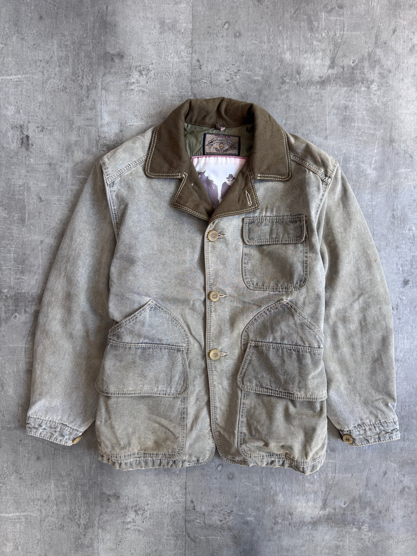 1980s Armani Jeans Blanket Lined Barn Jacket