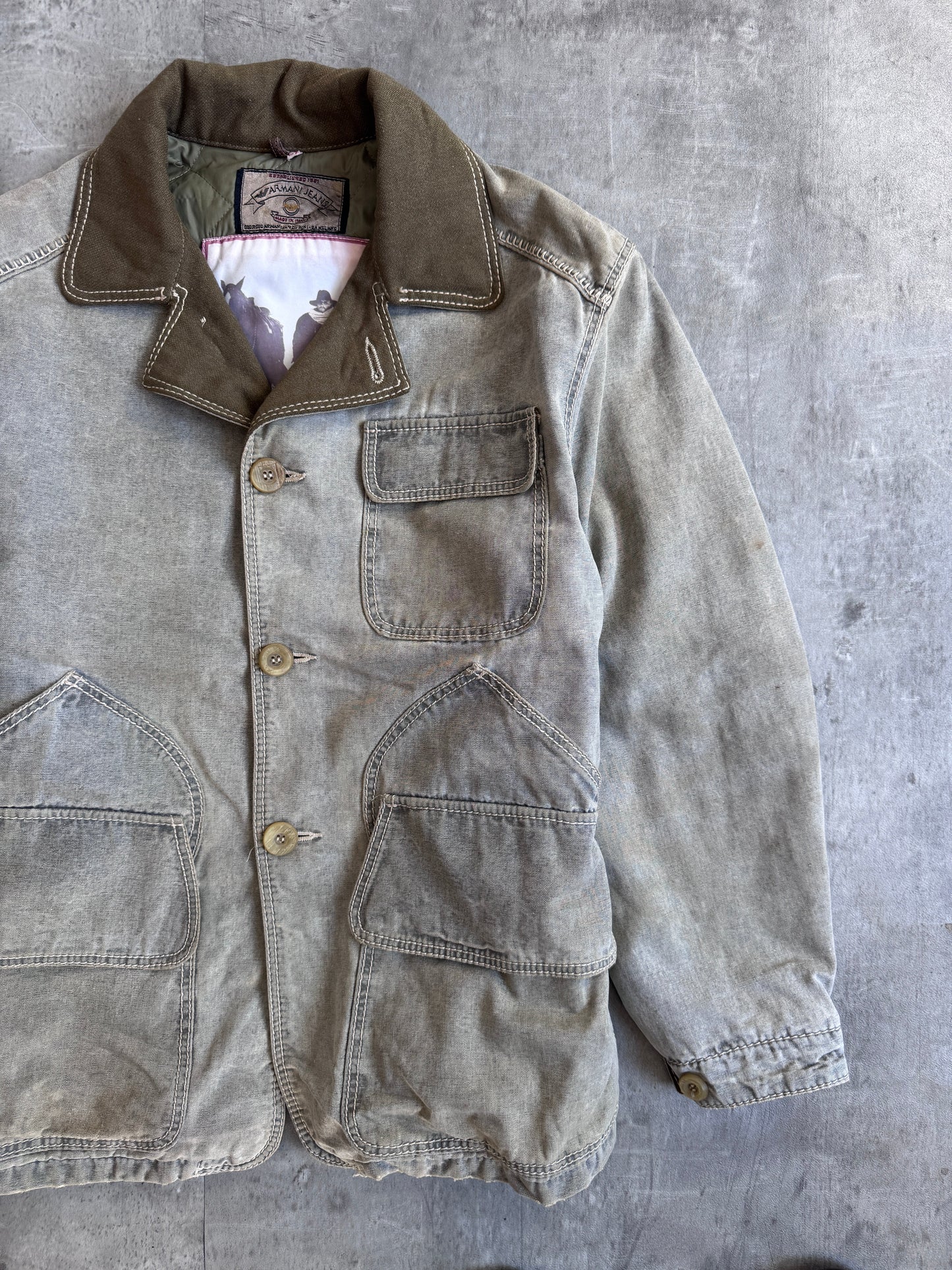 1980s Armani Jeans Blanket Lined Barn Jacket