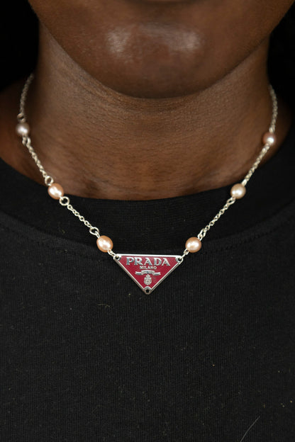 VT Rework : Prada Cherry Red Pearl Necklace