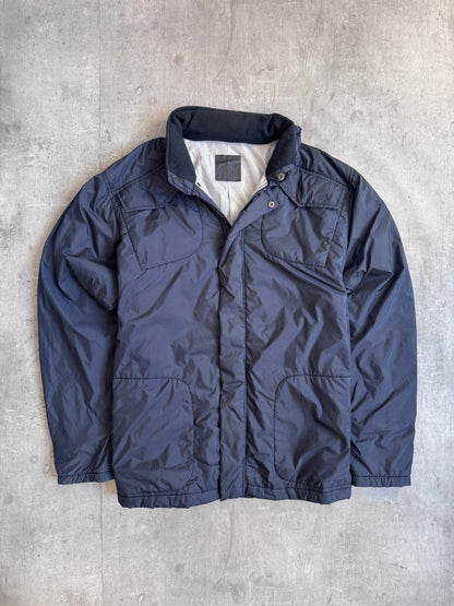 Marithe Francois Girbaud Lightweight Navy Hooded Puffer