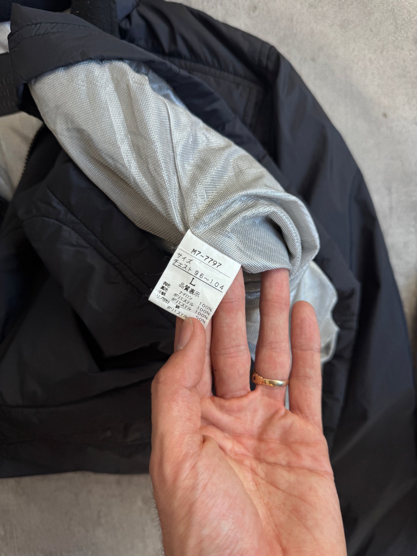 Marithe Francois Girbaud Lightweight Navy Hooded Puffer