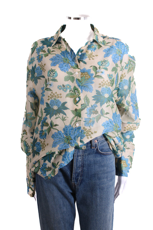 Sir. L/S Floral Print Shirt Beige/ Blue 10 | O/S, Beige
