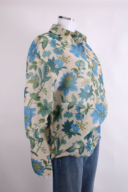 Sir. L/S Floral Print Shirt Beige/ Blue 10 | O/S, Beige