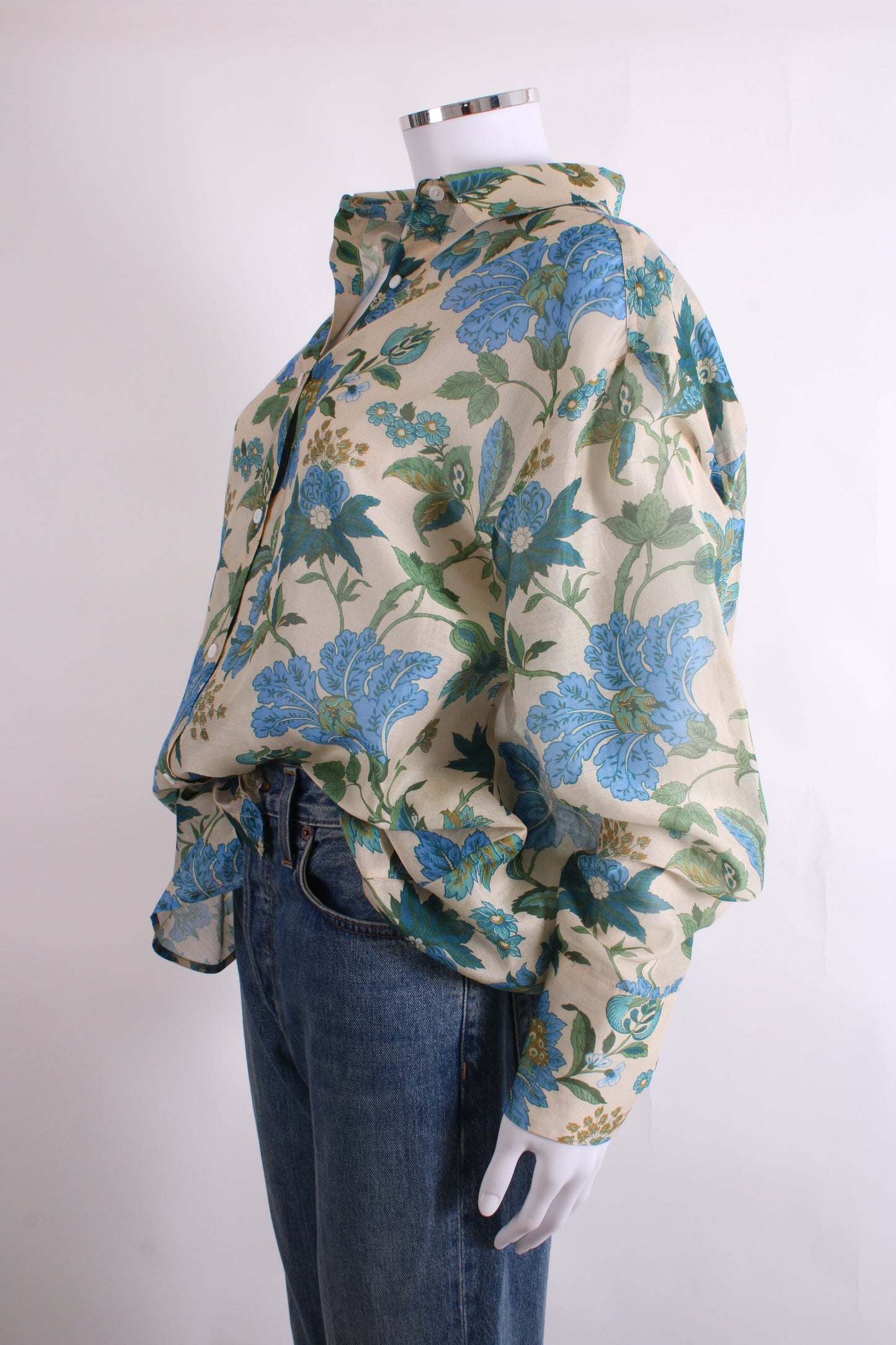 Sir. L/S Floral Print Shirt Beige/ Blue 10 | O/S, Beige